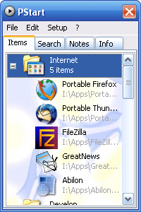 Portable PStart screenshot